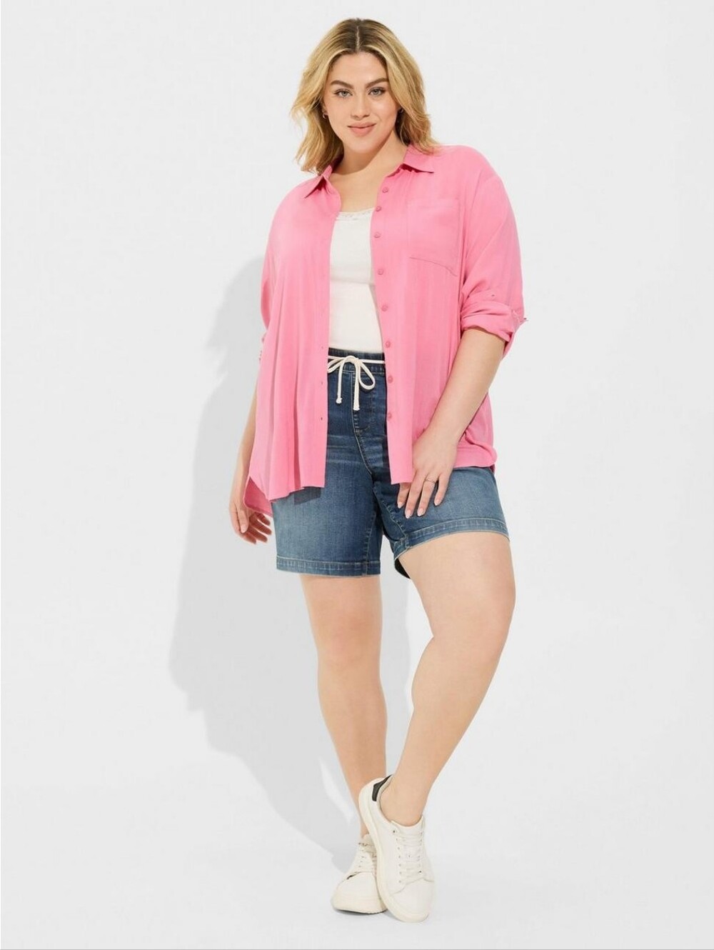 torrid Pink Button-Up Casual Shirt - Picture 3 of 10